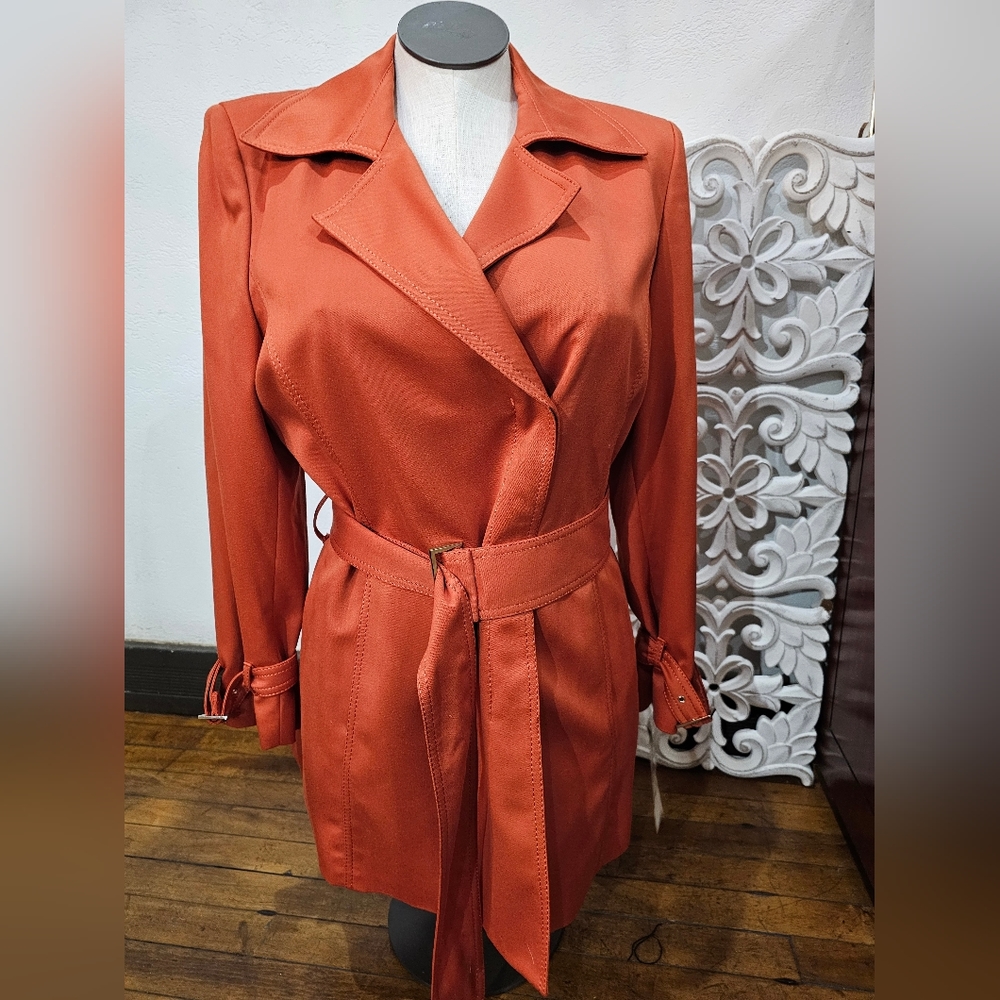 Albert Nipon Women's terracotta jacket size 14 NWT original MSRP $450